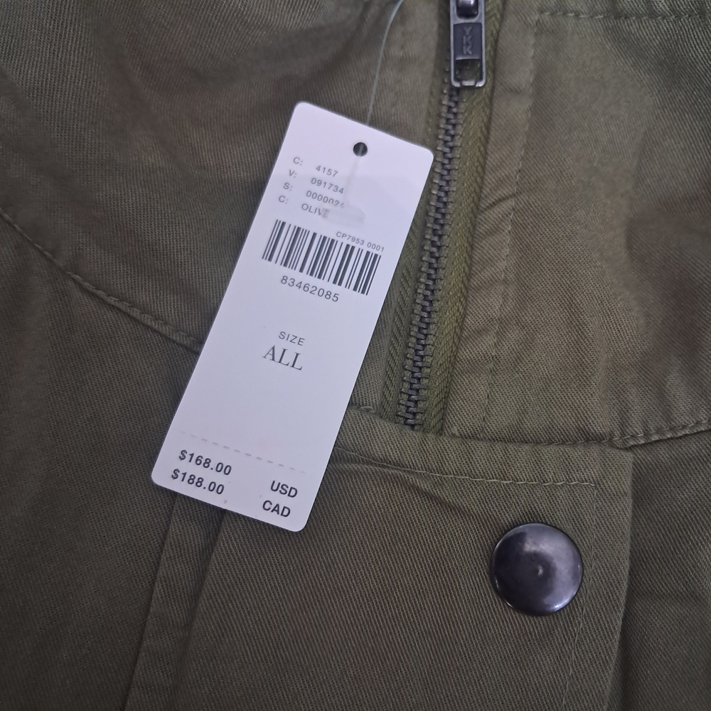 NWT Pilcro Anthropologie Jacket Womens One Size Olive Green Utility Relaxed Boho - Picture 6 of 11